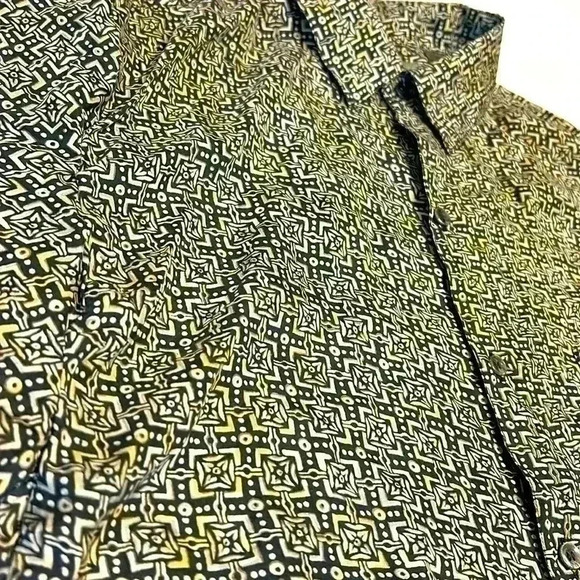 Robert Stock Silk Shirt  Men's Large 80's lightweight Pattern Vintage Retro Soft - Picture 3 of 8